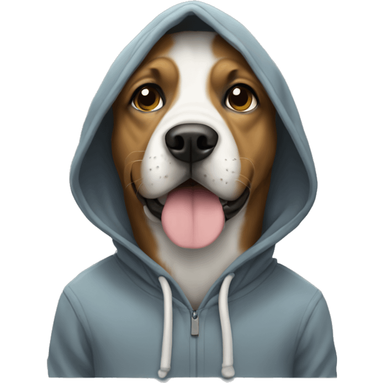 Dog wearing a hoodie emoji