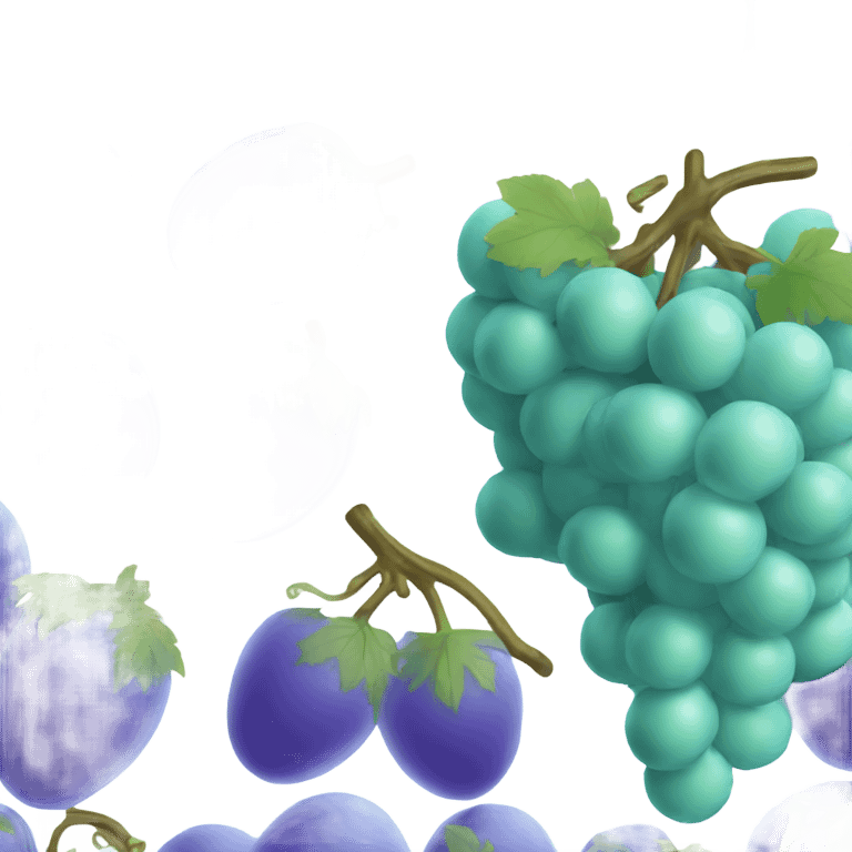 Grapes made of blue glass emoji