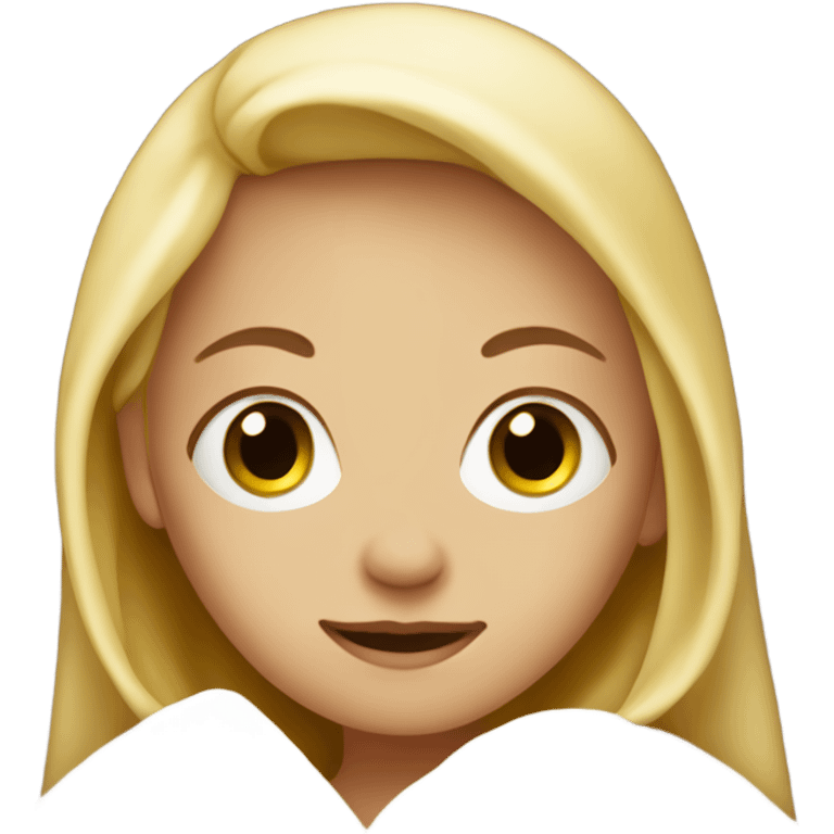 Blonde girl in blanket emoji