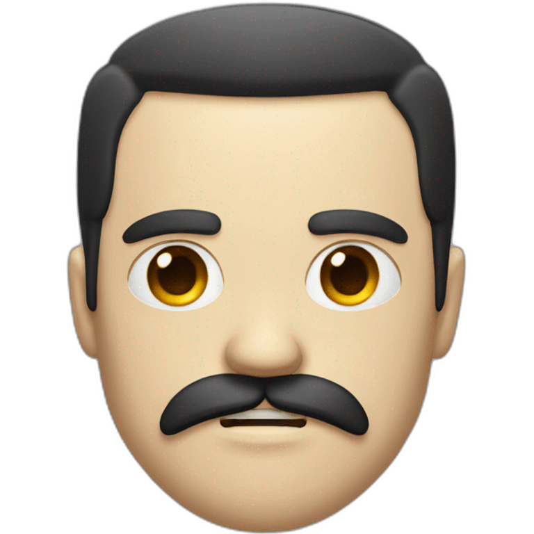 White guy with a black hair and moustache loking angry  emoji