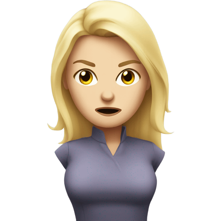 evil blonde lady being mean emoji