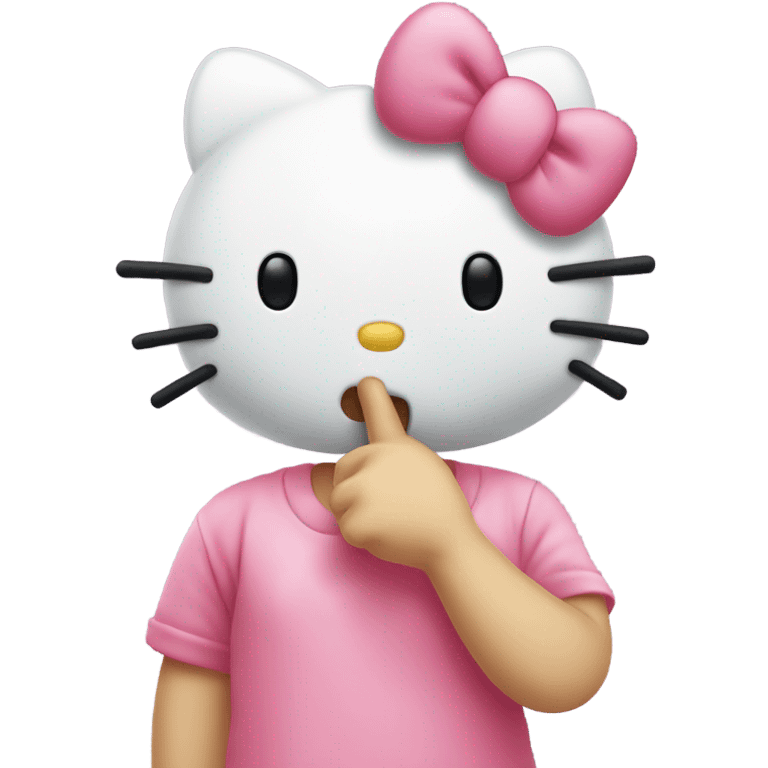 hello kitty showing to stay quiet  emoji