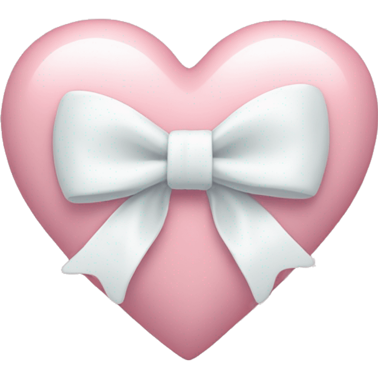 Pastel pink heart with white bow emoji