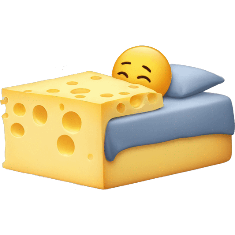 sleeping emoji as cheese emoji