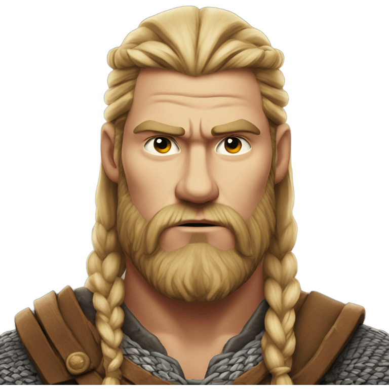 Viking photorealistic serious emoji