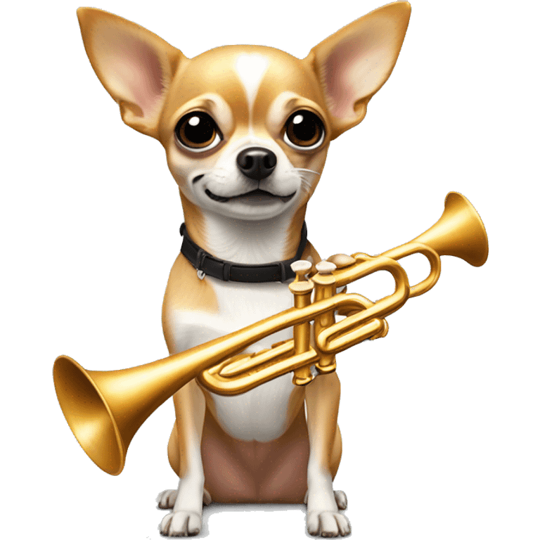 chihuahua qui joue de la trompette emoji