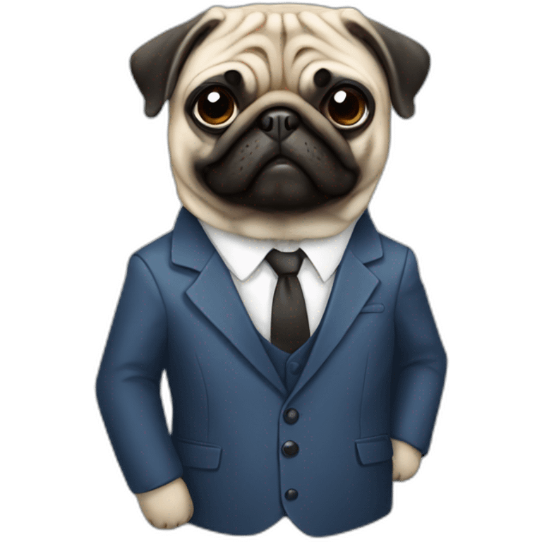 Pug with suit emoji