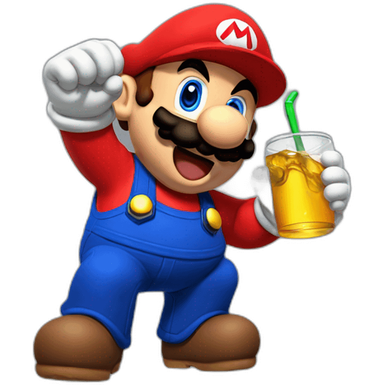 Mario drinking red bull emoji