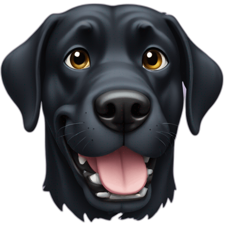 big black dog with huge underbite emoji