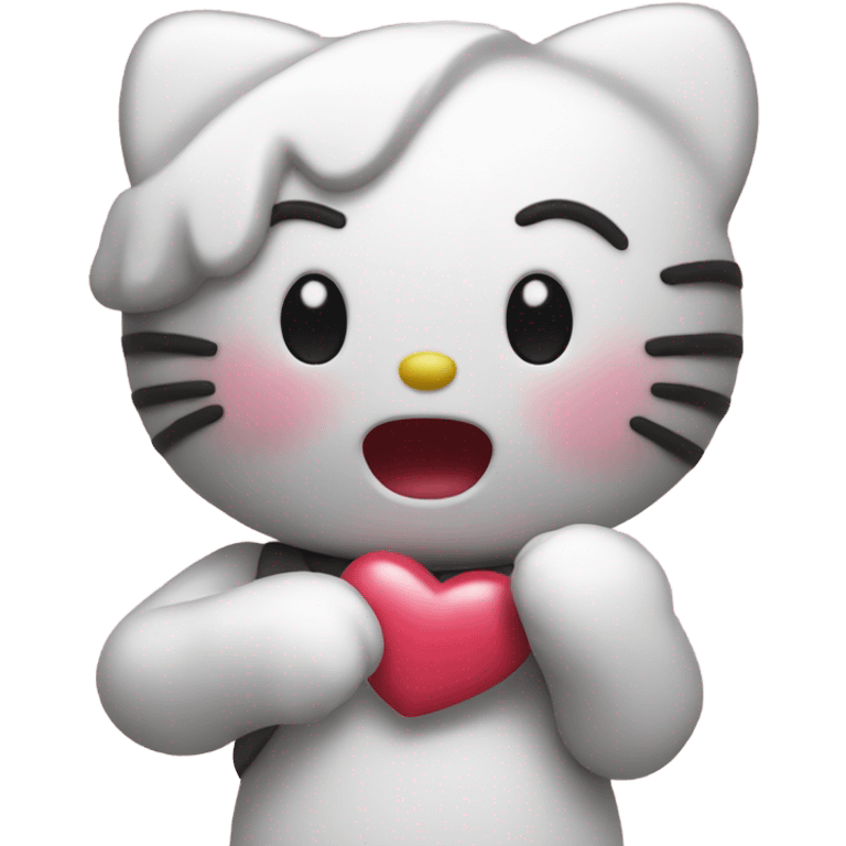 Hello kitty mandando besito emoji