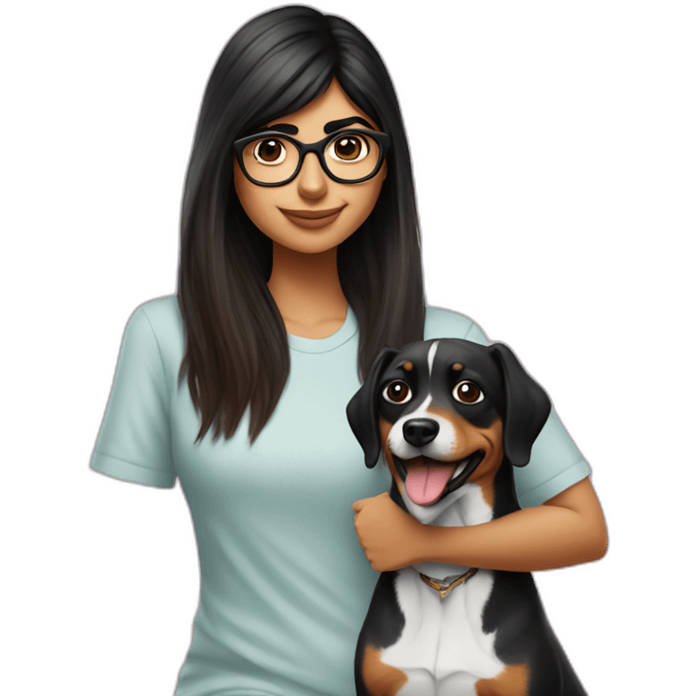 Mia khalifa with dog emoji