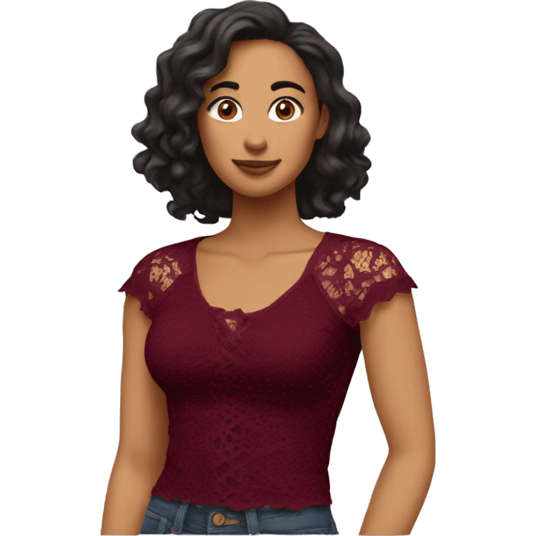 Burgundy lace top  emoji