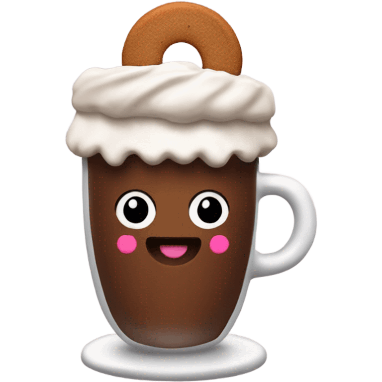 Hot cocoa with gingerbread cookie  emoji