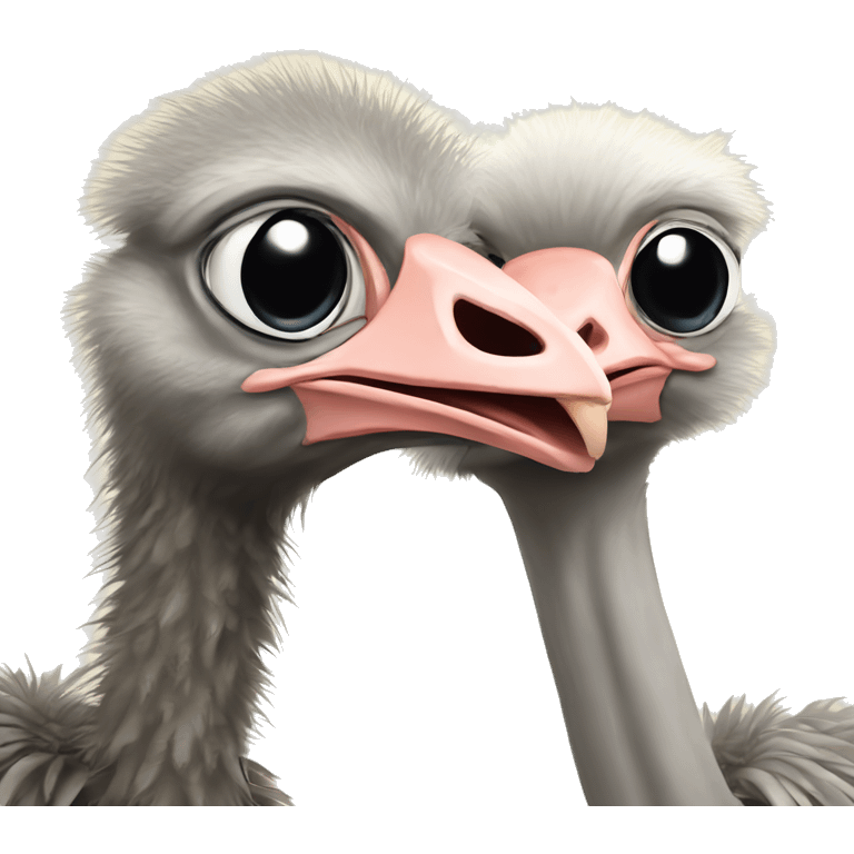 Ostrich holding ab baby emoji