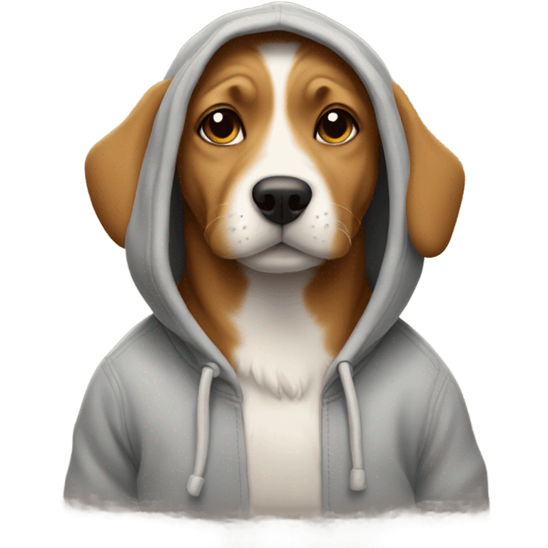 Dog wearing hoodie emoji