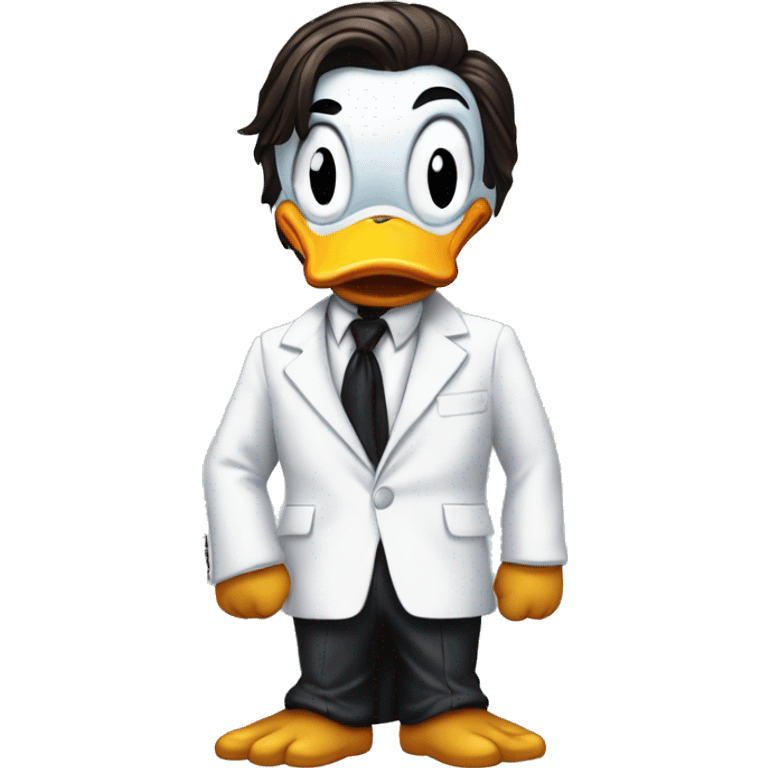 Donald Duck dressed as Patrick Bateman funny Christian bale emoji