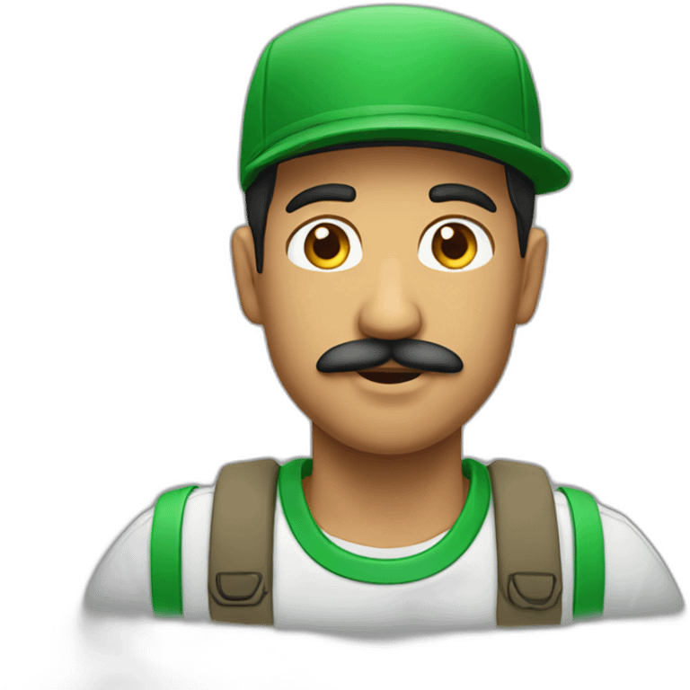 latin guy with moustache and green cap emoji