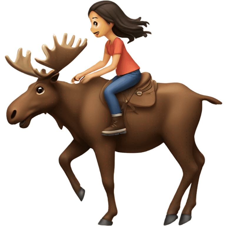 Girl riding moose emoji