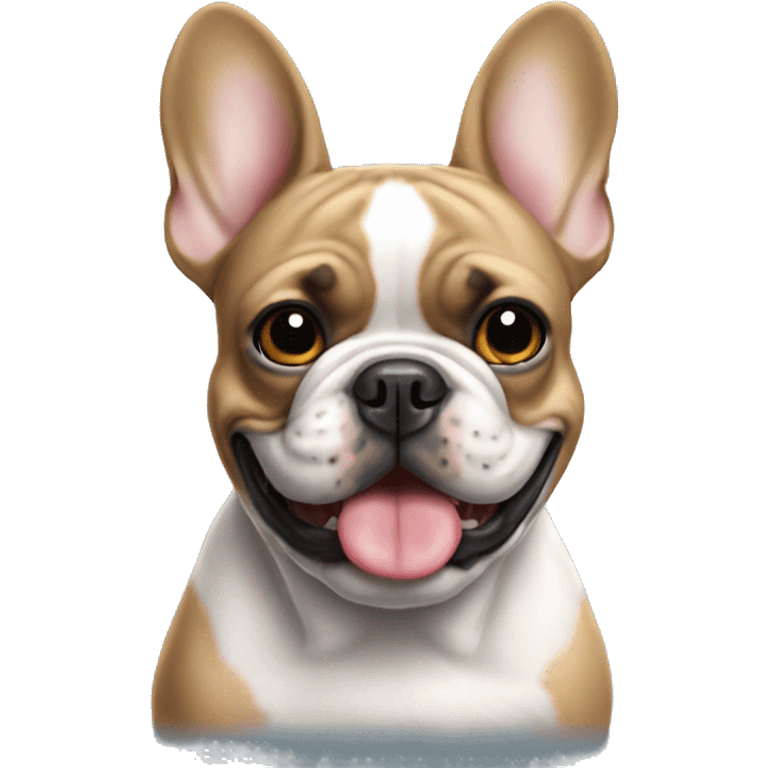 Dog french bulldog head happy emoji