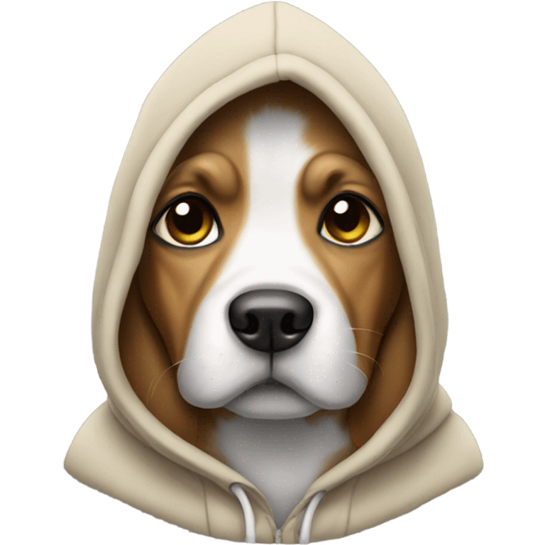 Dog wearing a hoodie emoji