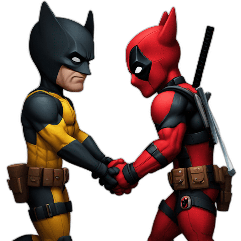 Deadpool and Wolverine holding hands emoji