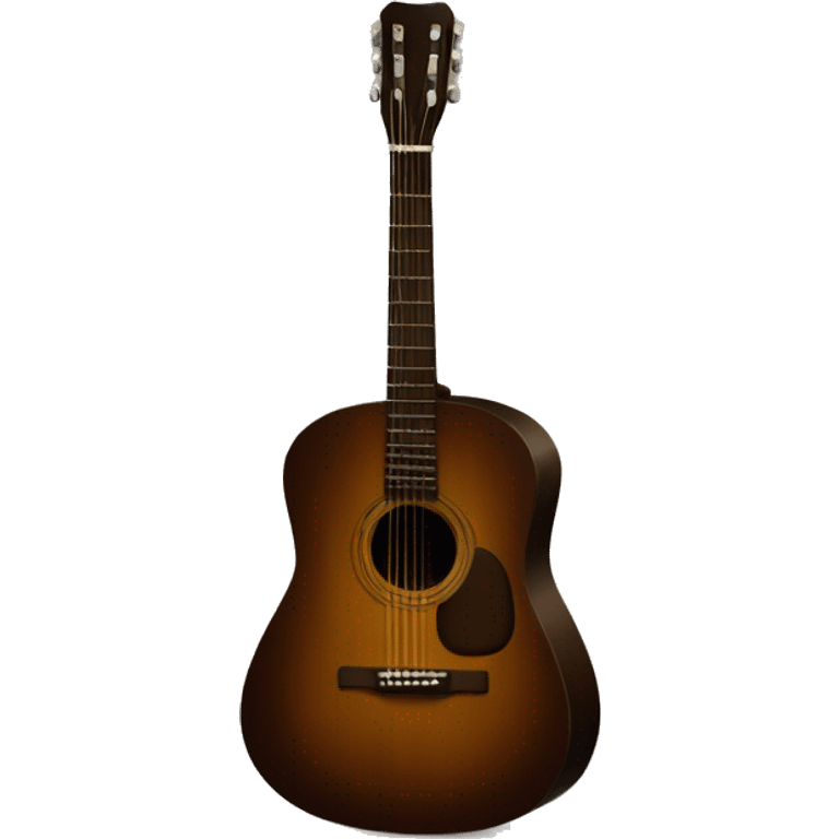 Acoustic guitar in dark brown colour emoji