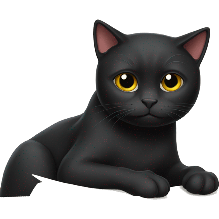 Black cat studying for exams  emoji