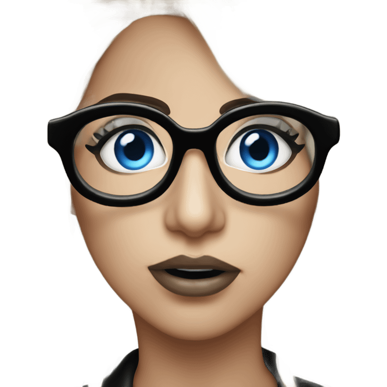 Real pokerface lady gaga blue eyes wearing black glasses  emoji