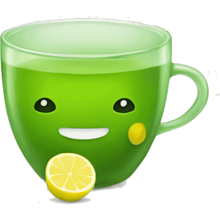 Green tea with lemon  emoji