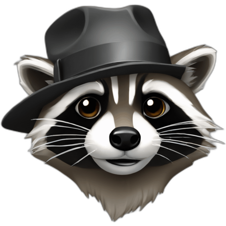 raccoon with a metal logo hat emoji