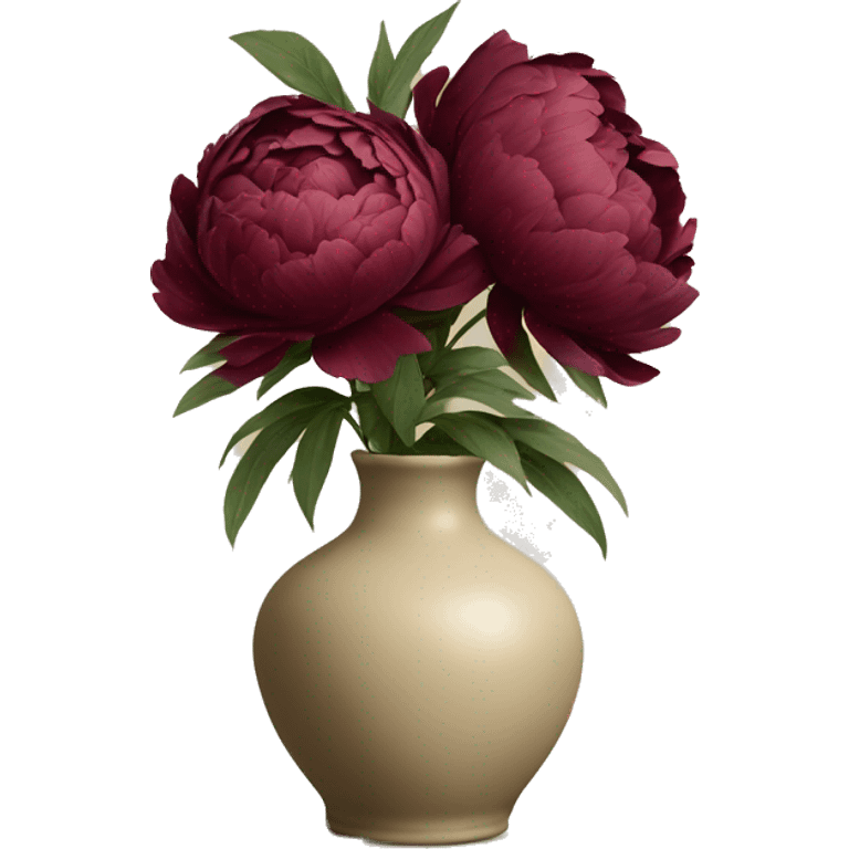 burgundy peonies in a biege vase emoji