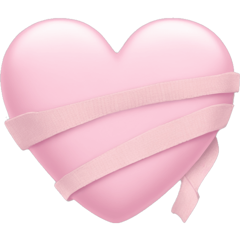 pastel pink heart with bandag emoji