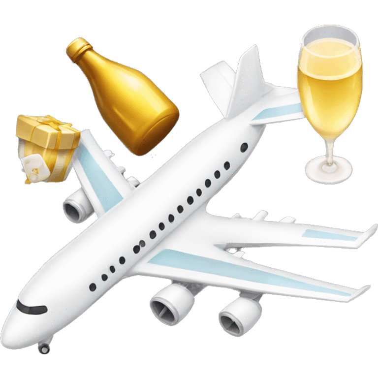  Christening Plane and a bottle of champagne  emoji