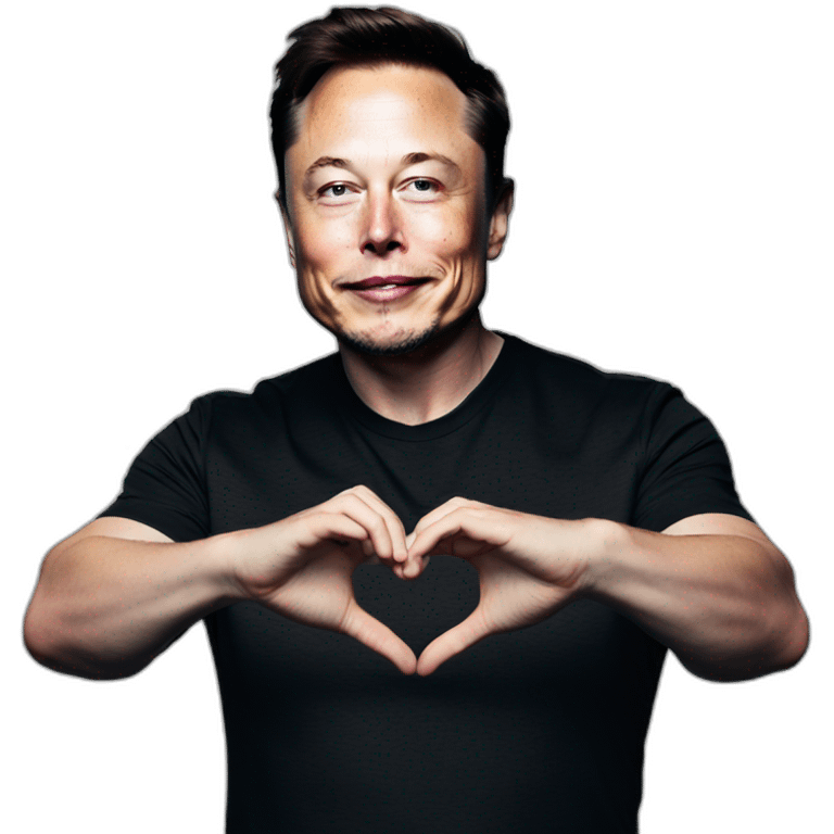 elon musk doing a heart with his hands emoji