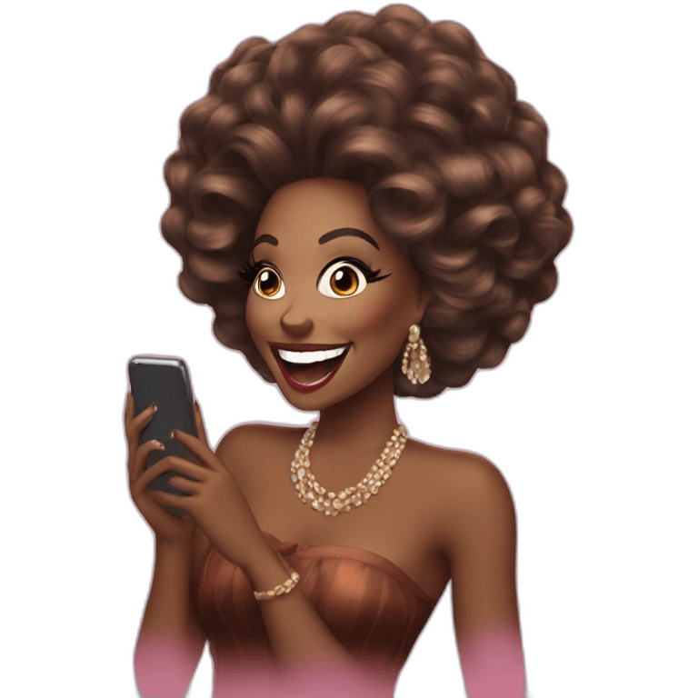 nina bonina brown a drag queen holding phone laughing emoji