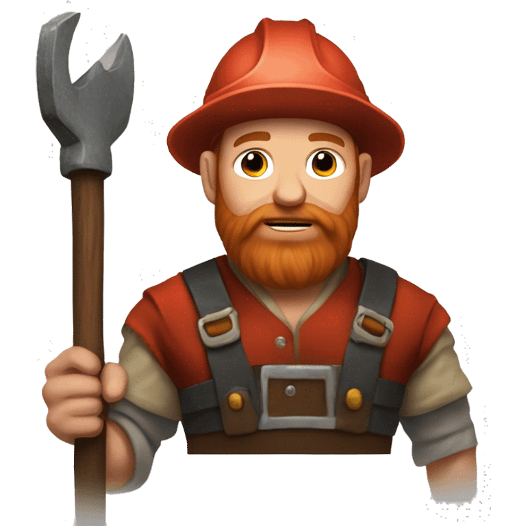 one dwarf miner with red beard hold Kirk  emoji