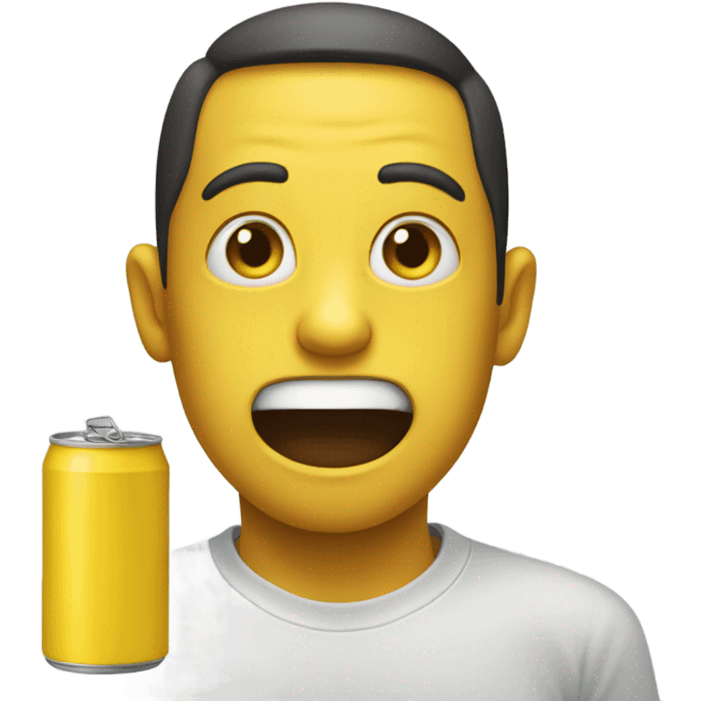 face with yellow can in mouth emoji