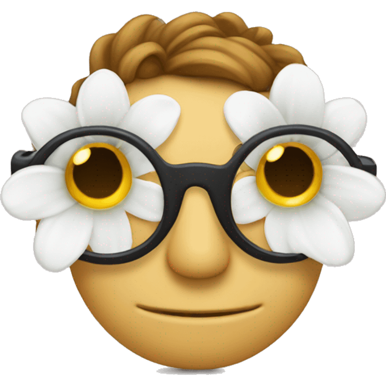 Flor con lentes emoji