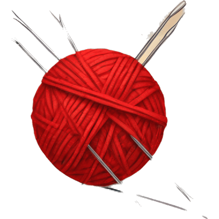 Red Ball of yarn and needles emoji