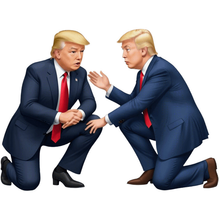 Trump kneeling in FRONT of elon emoji