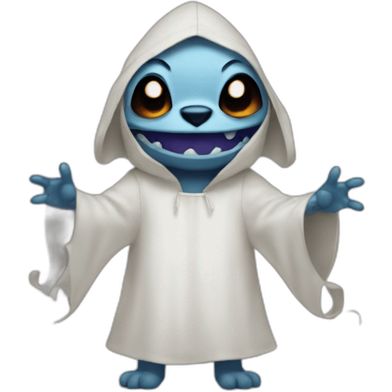 Stitch with a ghost costume emoji