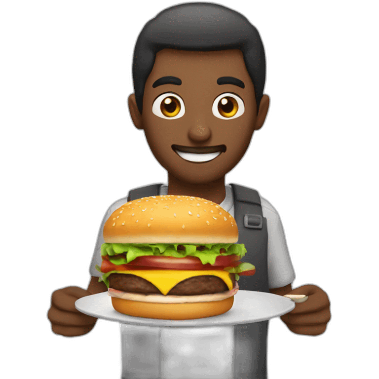 Homem comendo hamburguer  emoji