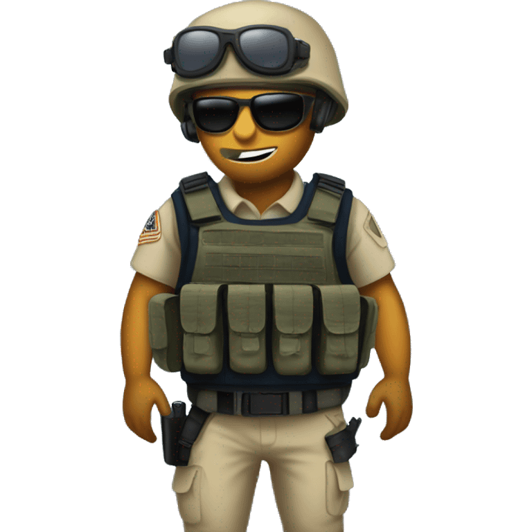 a gecko as an Navy Seal member with a bulletproof vest  emoji