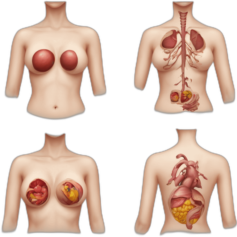 woman's abdomen art school scheme anatomy of body art emoji