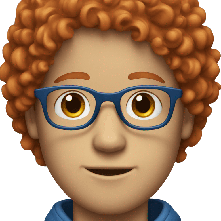 A white boy with curly red hair and blue glasses emoji