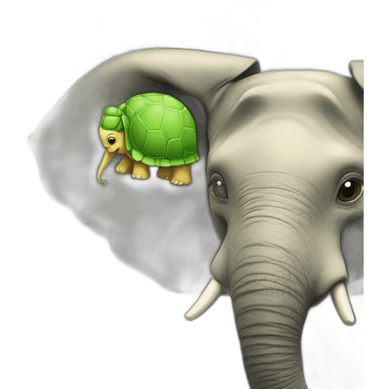 Tortue sur un elephant emoji