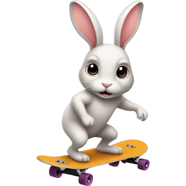 Bunny on a skateboard emoji