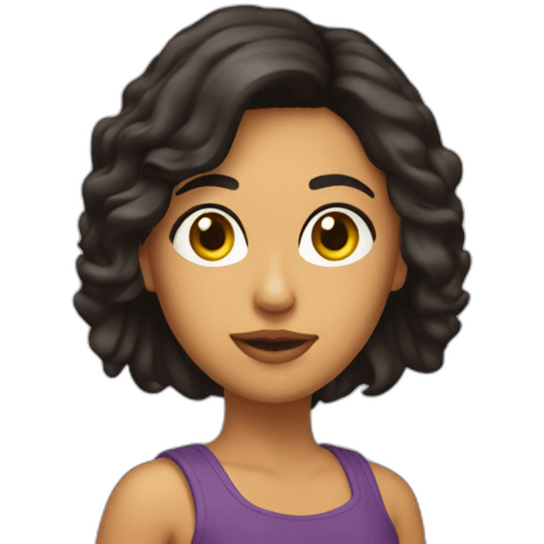 Chica morena media melena  emoji