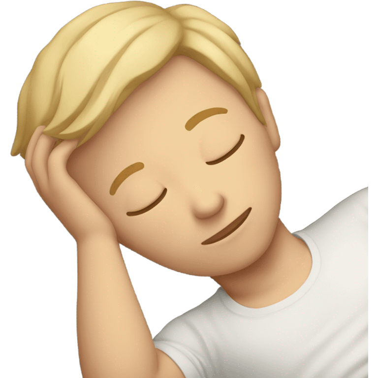 White blond brown haired boy sleeping emoji