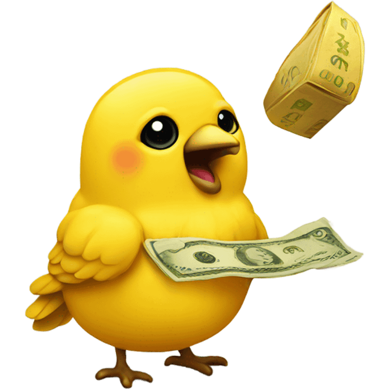 Canary giving a fortune  emoji